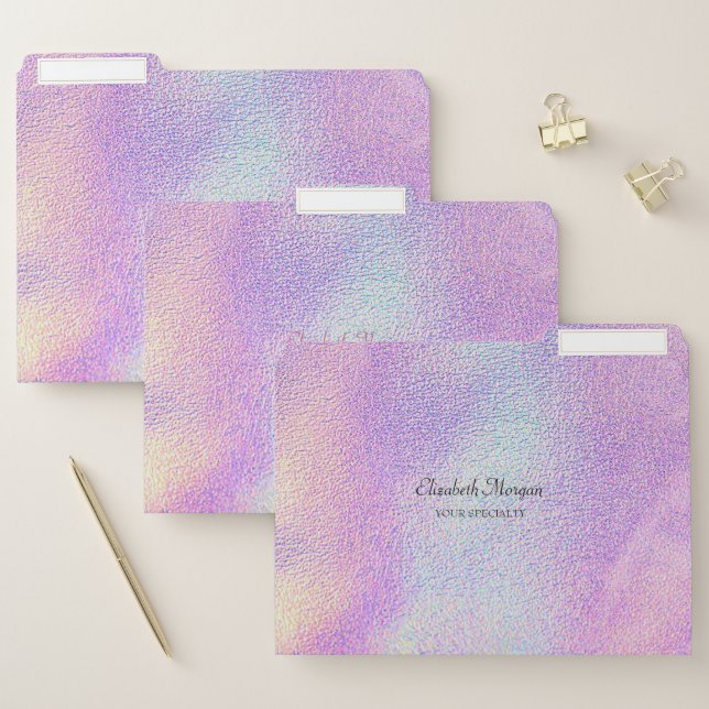 Modern Trendy Cool Holographic File Folder (Set)
