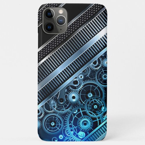 Modern Trendy Cool Retro Industrial Gears Pattern iPhone 11 Pro Max Case