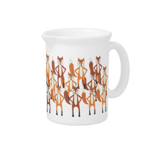 Modern Trendy Cute Fox Pattern Pitcher
