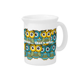 Modern Trendy Cute Owl Pattern Pitcher