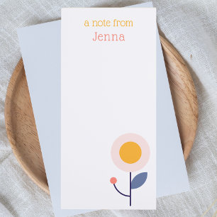 Modern Trendy Cute Stylish Simple Floral Magnetic Notepad