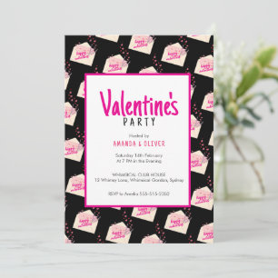  Modern Trendy Cute Valentine's Party invitation