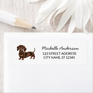 Modern Trendy Dachshund Dog Return Address    Label