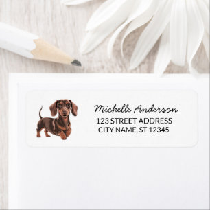 Modern Trendy Dachshund Dog Return Address    Label