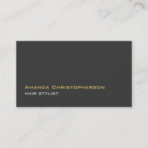 Modern Trendy Dark Grey Hair Stylist Business Card