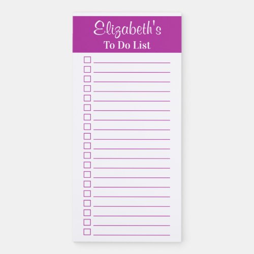Modern Trendy Dark Pink To Do Checklist Magnetic Notepad