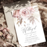 Modern Trendy Designer Dusty Rose Blush Wedding Invitation at Zazzle