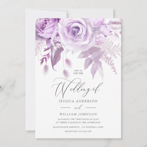 Modern Trendy Designer Lavender Rose Wedding