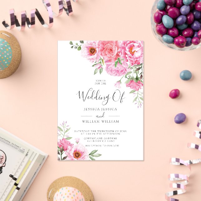 Modern Trendy Designer Rose Wedding Invitations (Insitu (Celebration))