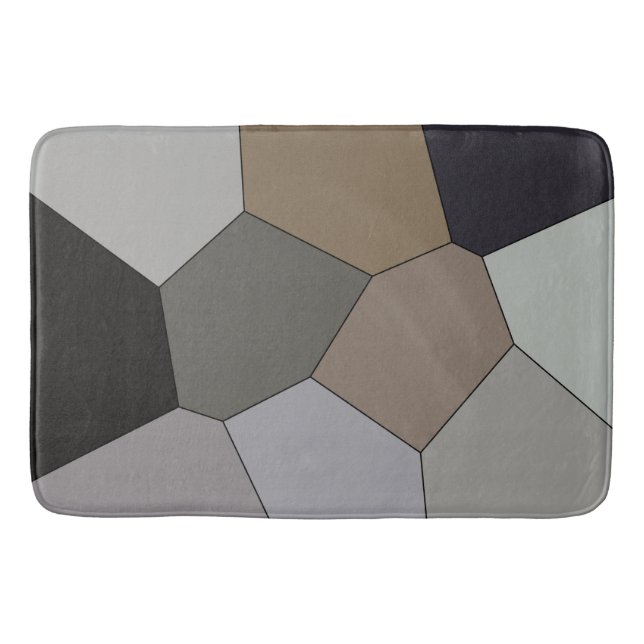 Modern Trendy Earth Toned Pattern Bath Mat (Front)