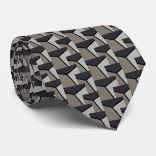 Modern Trendy Earth Toned Pattern Neck Tie