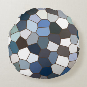 Modern Trendy Earth Toned Pattern Round Pillow
