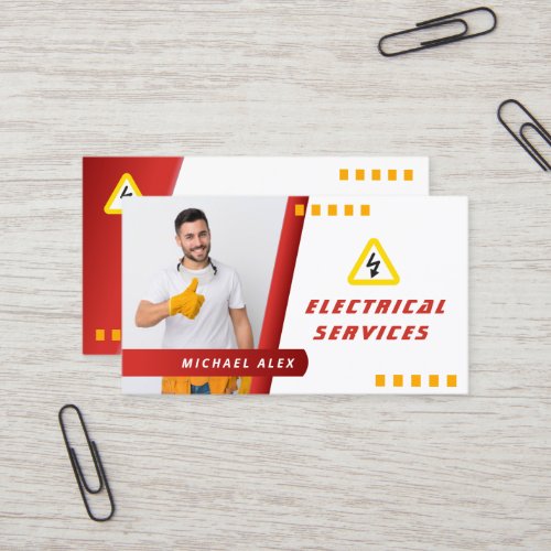 modern trendy electrician business card