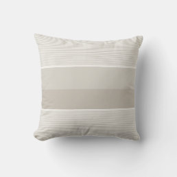 Modern Trendy Elegant Beige White Striped Template Throw Pillow