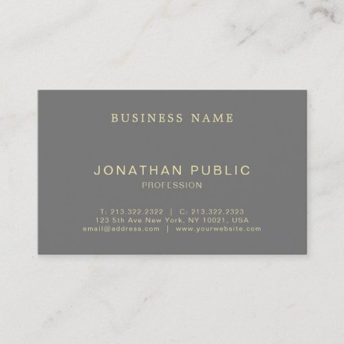 Modern Trendy Elegant Creative Design Luxury Plain Business Card