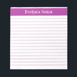 Modern Trendy Elegant Dark Pink Script Large Print Notepad<br><div class="desc">Modern Trendy Elegant Dark Pink Script Large Print Notepad These customizable notepads are simple for every day use or sending a formal note to someone from your home office or desk. You can also choose a variety of colors from our shop for your home office needs. Personalize these notepads with...</div>