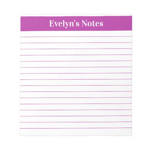 Modern Trendy Elegant Dark Pink Script Large Print Notepad