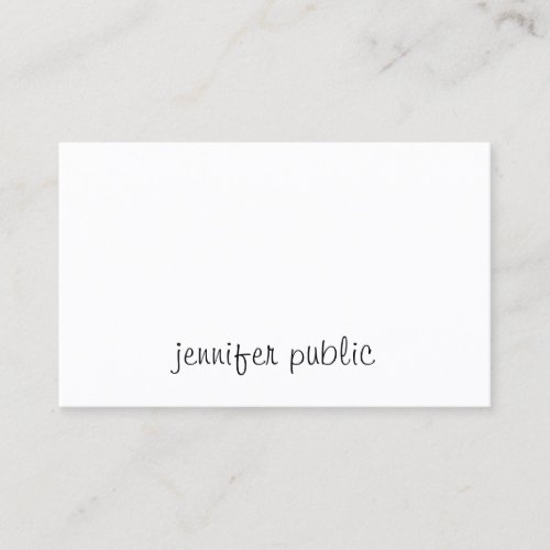 Modern Trendy Elegant Hand Script Simple Template Business Card