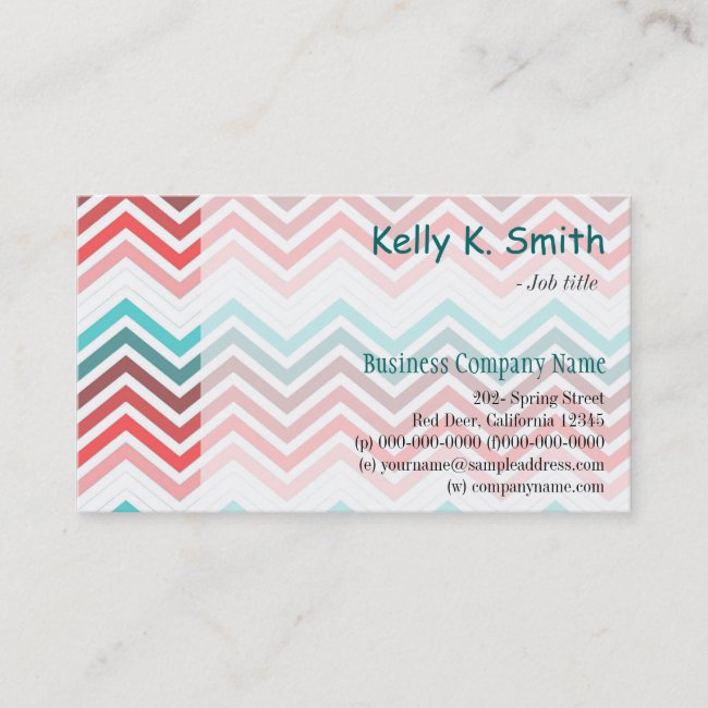 Modern trendy elegant stylish colorful chevron business card