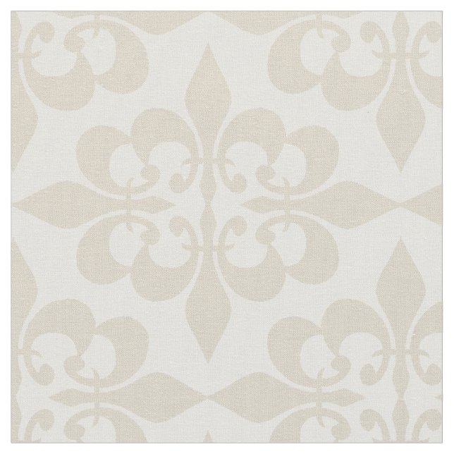 Modern Trendy Elegant Vintage Beige Damask  Fabric (Close Up)