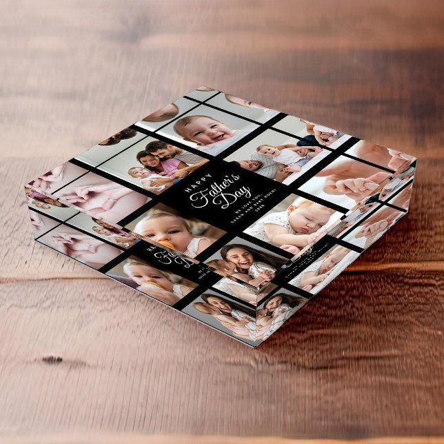 Modern Trendy Father's Day Baby Photo Collage Paperweight (Creator Uploaded)