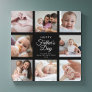 Modern Trendy Father's Day Baby Photo Collage  Pla Plaque