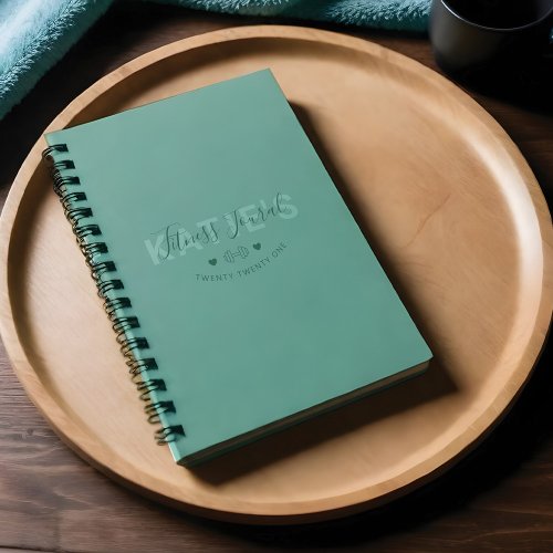 Modern Trendy Fitness Journal Mint Green