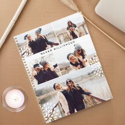 Modern Trendy Five Photo Collage Personalized Planner