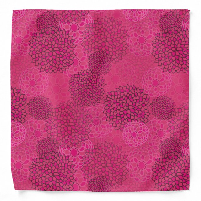 Modern Trendy Floral Pattern Bandana (Front)