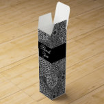 Modern Trendy Floral Pattern Wine Box<br><div class="desc">A bold modern floral pattern in shades of black, white and gray. Elegant and classy, this wine gift box is a great choice for many occasions - birthdays, bridal showers, weddings, anniversaries, congratulations, thank you and more. Edit the text to suit your occasion. To change fonts and font sizes, select...</div>