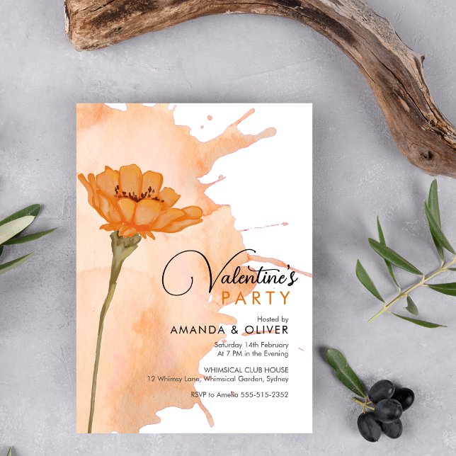  Modern Trendy Floral Valentine's Party invitation (Creator Uploaded)