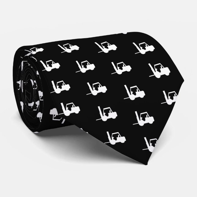 Modern Trendy forklift  black Neck Tie (Rolled)