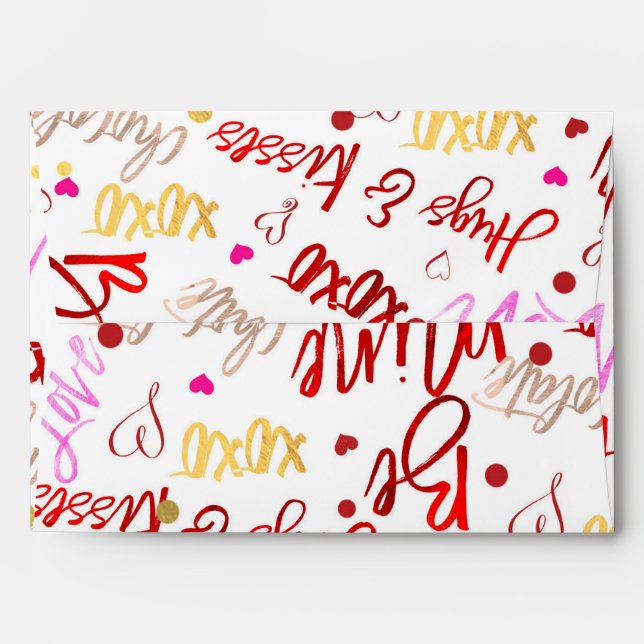 Modern Trendy Fun Valentine Party Invitation Envelope (Back (Top Flap))