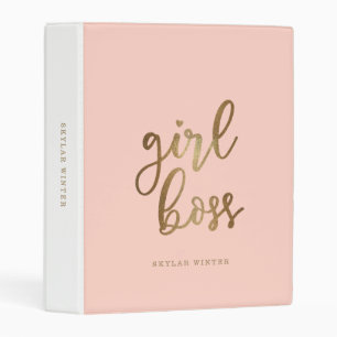 Modern & Trendy Girl Boss Blush Pink & Mint Green Mini Binder