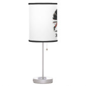 Modern Trendy girl ice hockey player Personalized Table Lamp (Left)