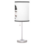 Modern Trendy girl ice hockey player Personalized Table Lamp (Right)