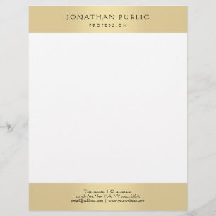 Modern Trendy Glamorous Gold Look Elegant Template Letterhead