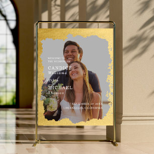 Modern Trendy Gold Frame Photo Wedding Foam Board