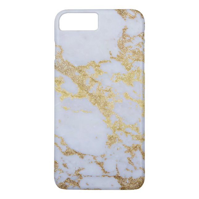 Modern Trendy Gold Glitter Marble Case-Mate iPhone Case (Back)