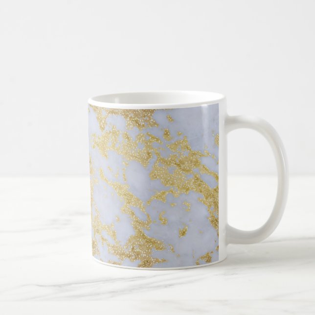Modern Trendy Gold Glitter Marble Coffee Mug (Right)