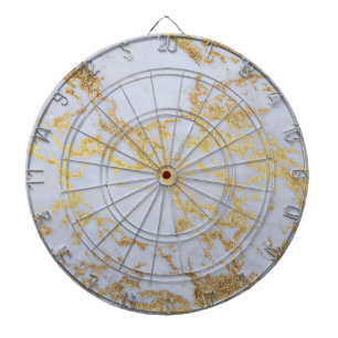 Modern Trendy Gold Glitter Marble Dartboard