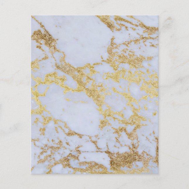 Modern Trendy Gold Glitter Marble Flyer (Front)