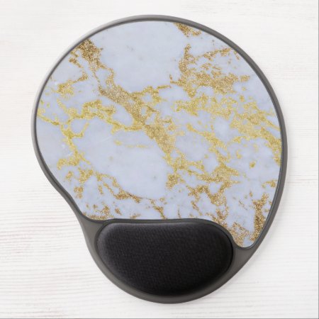 Modern Trendy Gold Glitter Marble Gel Mouse Pad