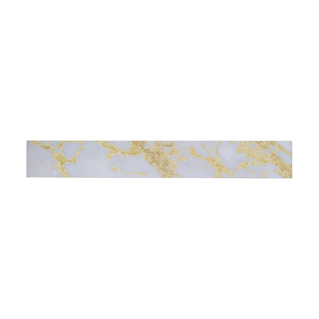 Modern Trendy Gold Glitter Marble Wrap Around Address Label (Individual)