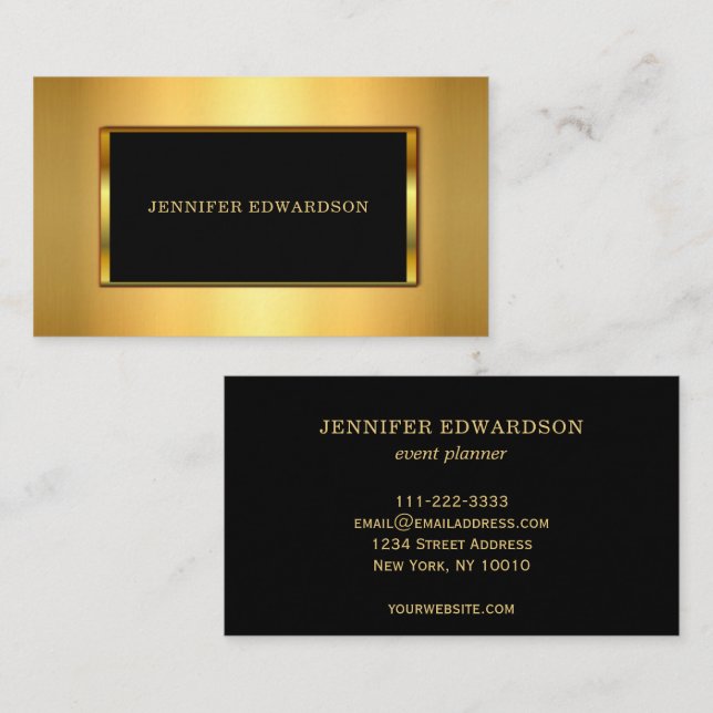 Modern trendy Gold Glitter stylish professional Business Card (Front/Back)