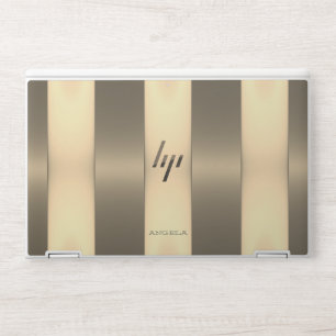 Modern Trendy Gold Striped - Personalized HP Laptop Skin