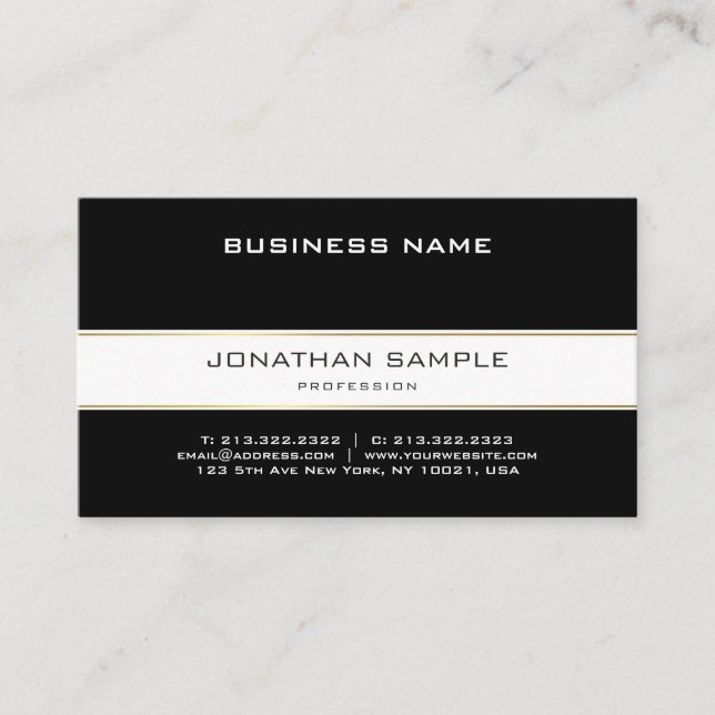 Modern Trendy Gold Stylish Plain Simple Company Business Card (Front)