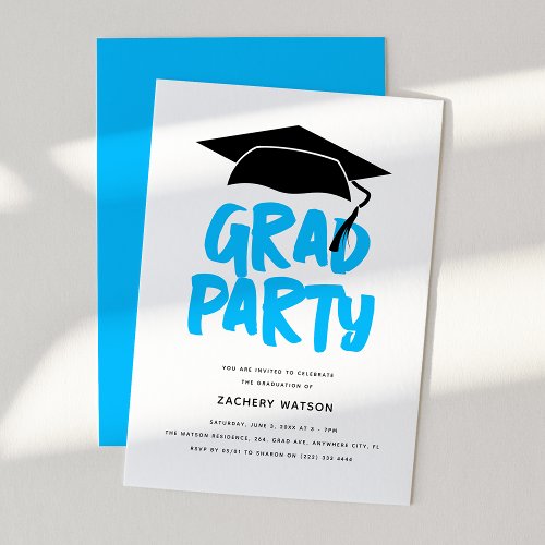 Modern Trendy GRAD Party Graduation  Invitation