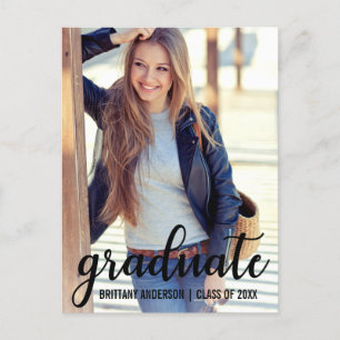 Modern Trendy Graduation Party Invitation Postcard