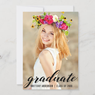 Modern Trendy Graduation Photo Announcement